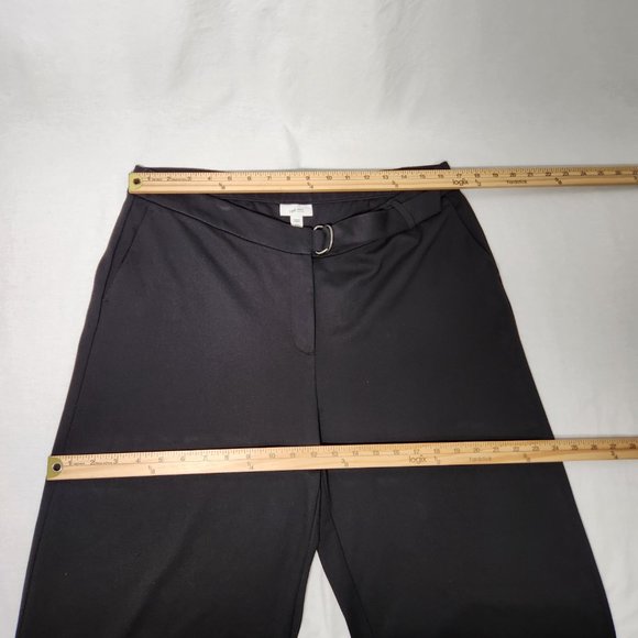 J. Jill Minimalist PONTE Belted Full Leg Cropped Black Pants Size LP LIKE NEW! - Picture 14 of 16